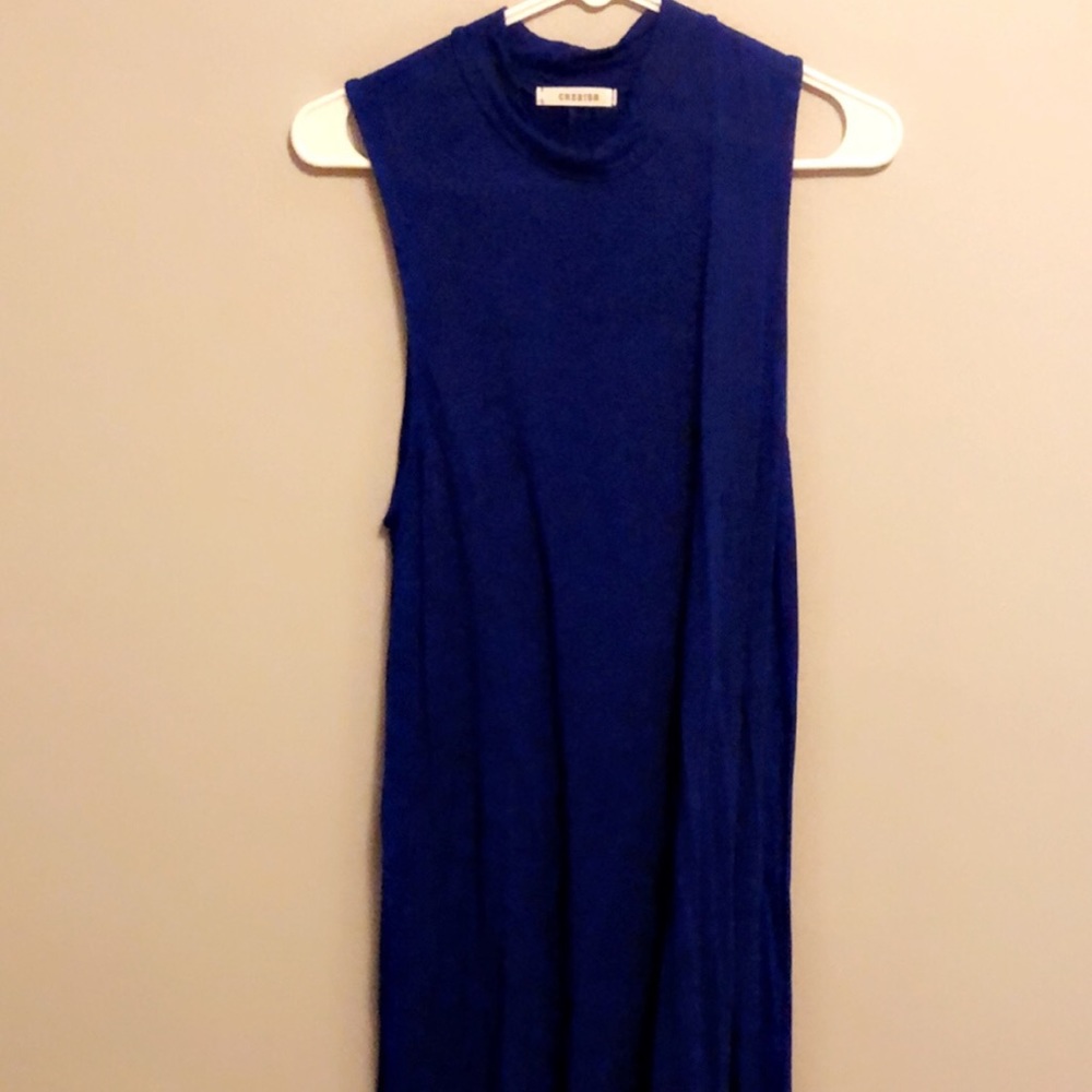 Royal blue T-shirt tank dress